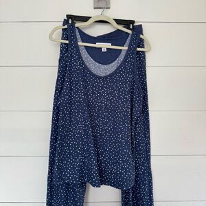 Live Love Lounge Women’s Large Navy Star Pajama Set Tank Jogger Pangs Lounge